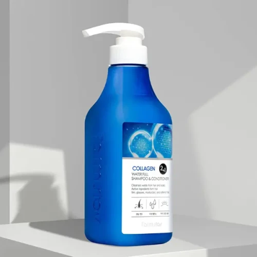 Nawilżający szampon z odżywką do włosów 2 w 1 FARMSTAY Collagen Water Full Moist Shampoo And Conditioner 530ml