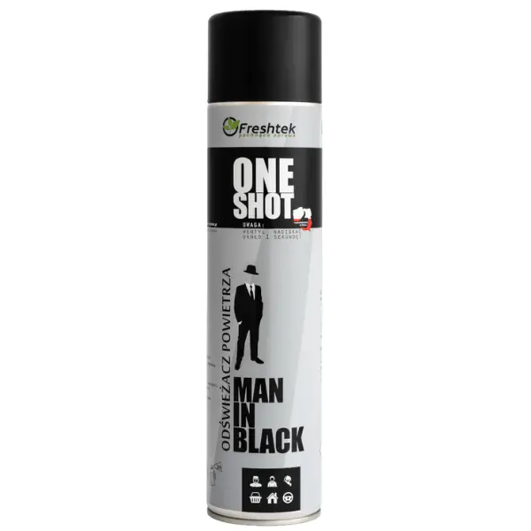 Perfumowany odświeżacz powietrza Freshtek ONE SHOT – Man in Black 600ml