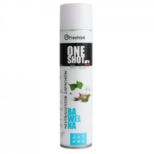 Perfumowany odświeżacz powietrza Freshtek ONE SHOT - Bawełna 600ml