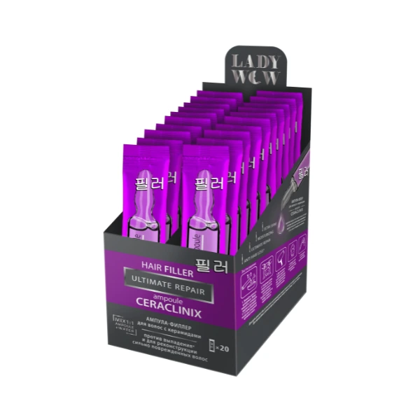 LADY WOW AMPUŁKA-WYPEŁNIACZ do włosów z ceramidami "Ampułka CERACLINE" 15ml_4823080006023.webp