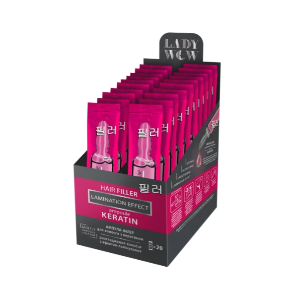 LADY WOW AMPUŁKA-WYPEŁNIACZ do włosów z keratyną "KERATYNA Ampułka" 15ml