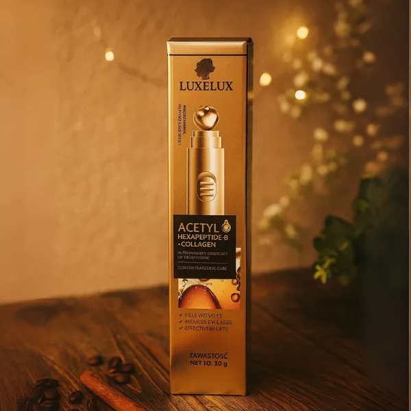 Krem pod oczy Luxelux ACETYLO HEXAPEPTIDE-8 + COLLAGEN z głowicą masującą 30g