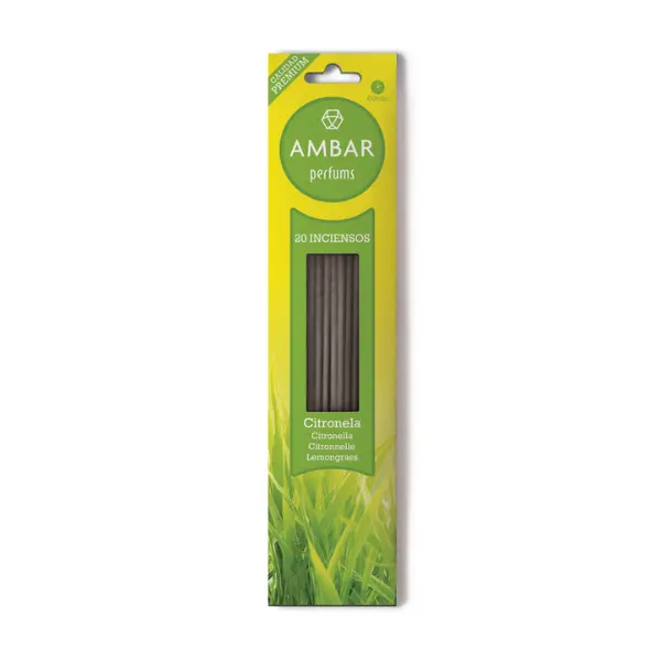 Kadzidełka zapachowe AMBAR CITRONELA trawa cytrynowa 20sz