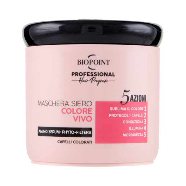Biopoint Mashera Siero Colore Vivo odżywcza maska do włosów ożywiająca kolor 400ml