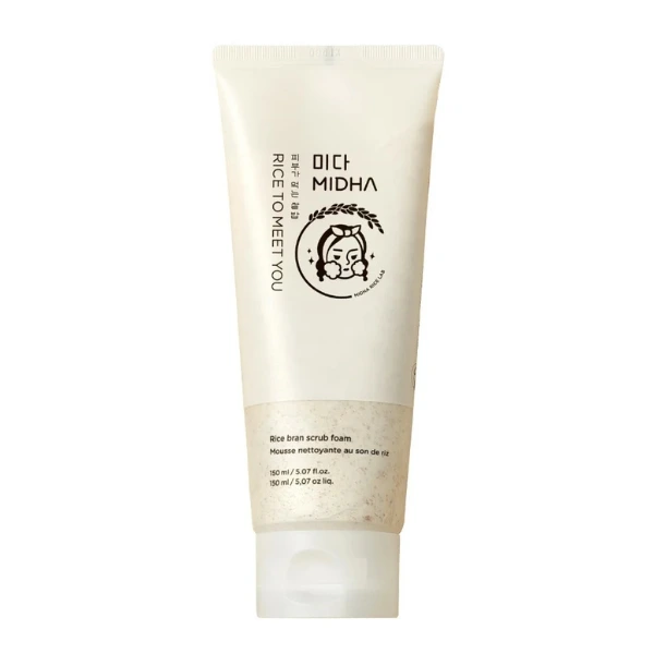 MIDHA Rice bran scrub foam pianka oczyszczająca z otrębami ryżu 150ml(1).webp
