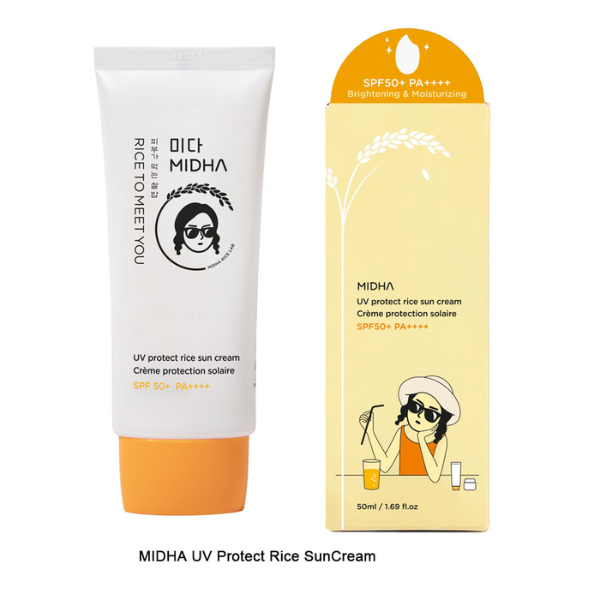 MIDHA UV Protect rice sun cream krem ochronny do twarzy z filtrem UV i ryżem 50ml