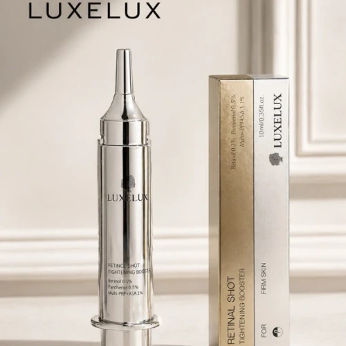 Krem do twarzy z retinolem napinający LUXELUX Retinol SHOT Tightening Booster 10ml webp opakowanie