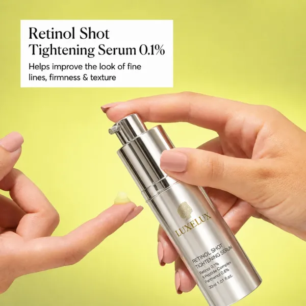 Konsystencja napinającego serum do twarzy LUXELUX Retinol SHOT Tightening Booster 10ml