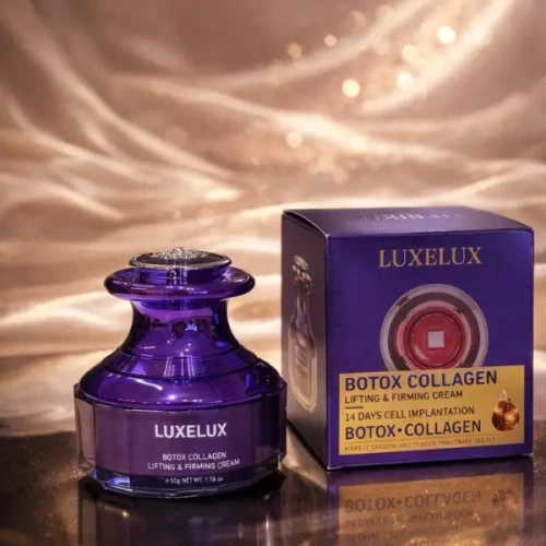 LUXELUX kolagenowy krem ujędrniający do twarzy z botoxem i głowiącą masującą LED 50g