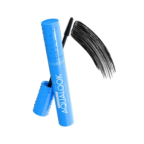CLARESA Aqualook waterproof volume&length mascara black Tusz do rzęs wodoodporny pogrubiająco-wydłużający, czarny 8g