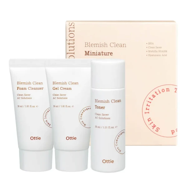 Ottie Podróżny mini zestaw kosmetyków do cery problematycznej 3x30ml