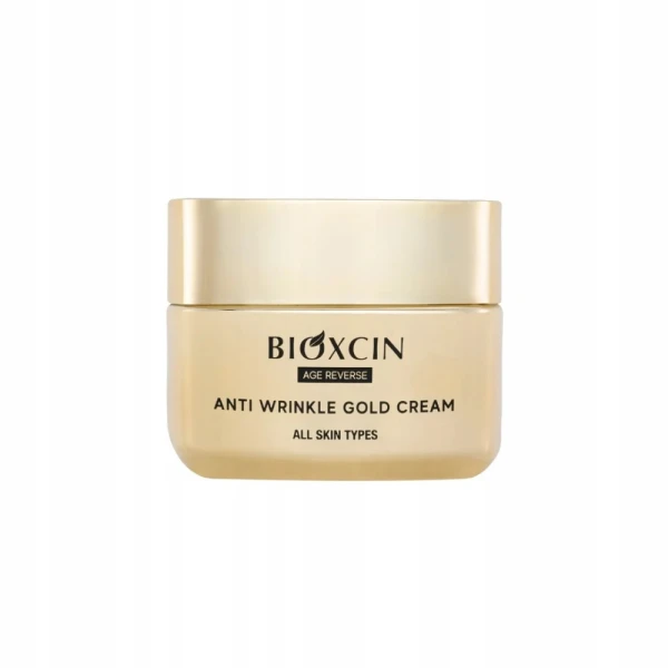 Bioxcin Age Reverse Anti-Wrinkle Gold Cream przeciwzmarszczkowy krem do twarzy z 24K złotem i proteinami jedwabiu 50ml