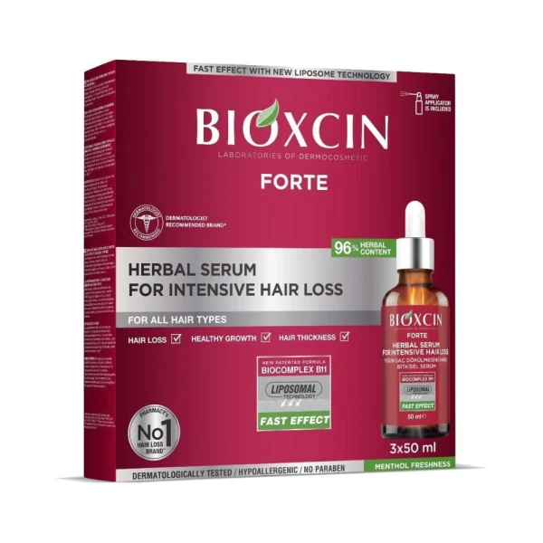 Bioxcin Herbal Serum for Intensive Hair Loss serum | kuracja ziołowa przeciw wypadaniu włosów 3x50ml