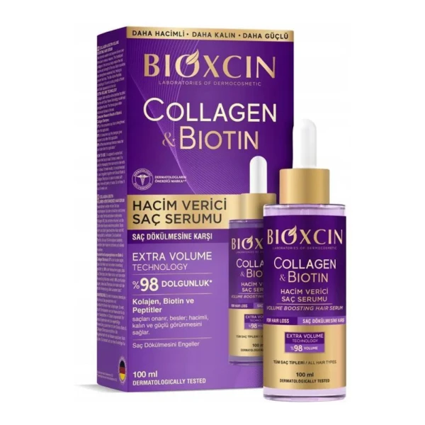 Bioxcin Collagen-Biotin Volume Serum przeciw wypadaniu włosów z kolagenem i biotyną 100ml .webp