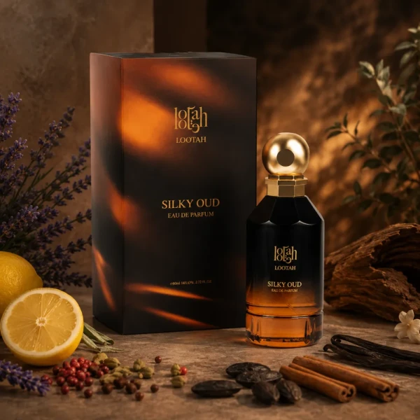 opakowanie Lootah Silky Oud woda perfumowana unisex 80ml