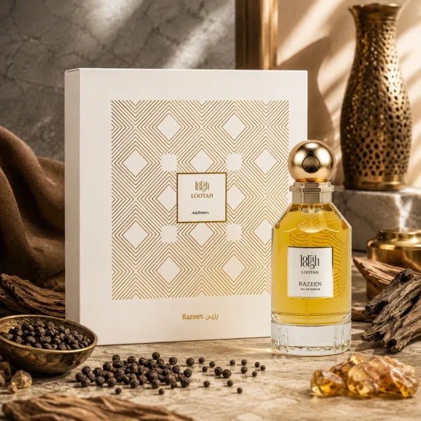 opakowanie Lootah Razeen woda perfumowana dla mężczyzn 80ml