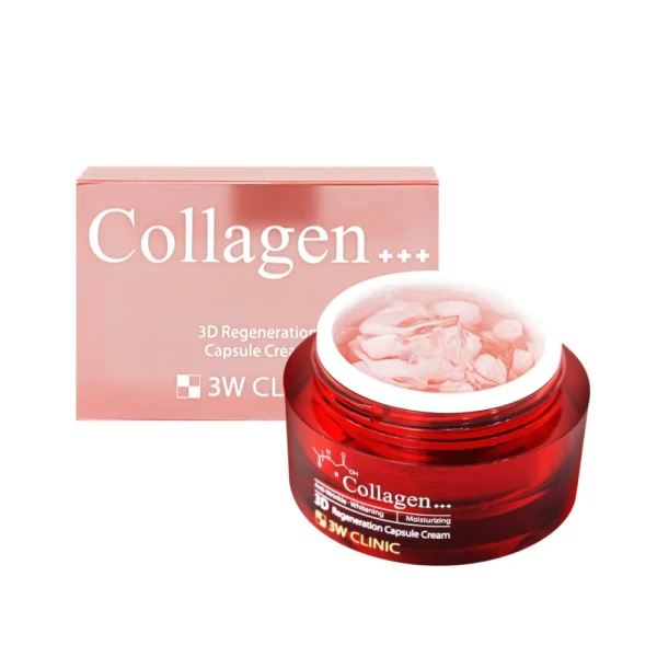 3W Clinic 3D Regeneration Capsule Cream koreański krem kapsułkowy z kolagenem, peptydami i bakuchiolem 55g
