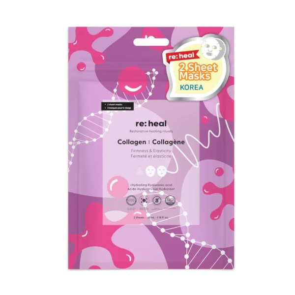 re:heal 2-sheet face mask (Collagen) maski w płacie do twarzy z kolagenem 2x35ml