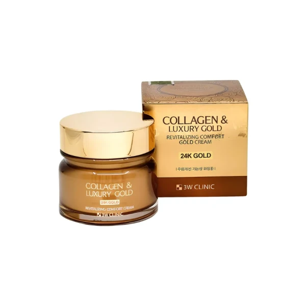 3W CLINIC Collagen & Luxury Gold Revitalizing Comfort Gold Cream - luksusowy koreański krem ze złotem i kolagenem 100ml.webp