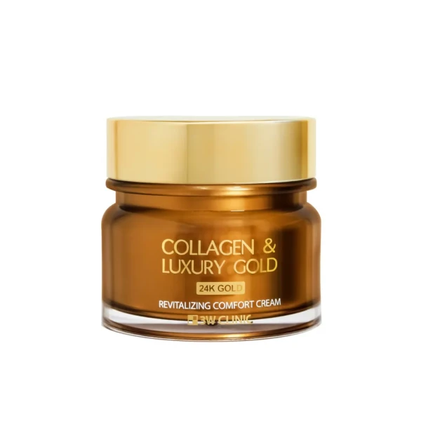 Collagen & Luxury 3W CLINIC  Gold Revitalizing Comfort Gold Cream - luksusowy koreański krem ze złotem i kolagenem 100ml.webp