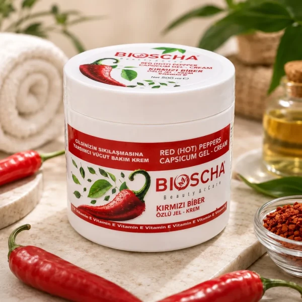 Bioscha Kirmizi Biber Ozlu Żel - Krem Antycelulitowy ujędrniający i Wygładzający 500ml 