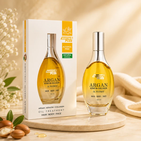 Softto Plus Argan Keratin Collagen Oil Treatment Hair | Body | Face - turecki olejek do twarzy, ciała i włosów 120ml