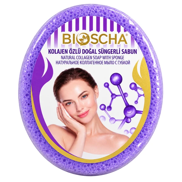 Bioscha Gąbka z Naturalnym Mydłem z Kolagenem_.webp