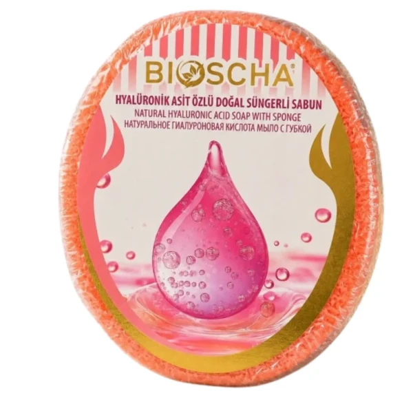Bioscha Gąbka z Naturalnym Mydłem z Kwasem Hialuronowym 135g