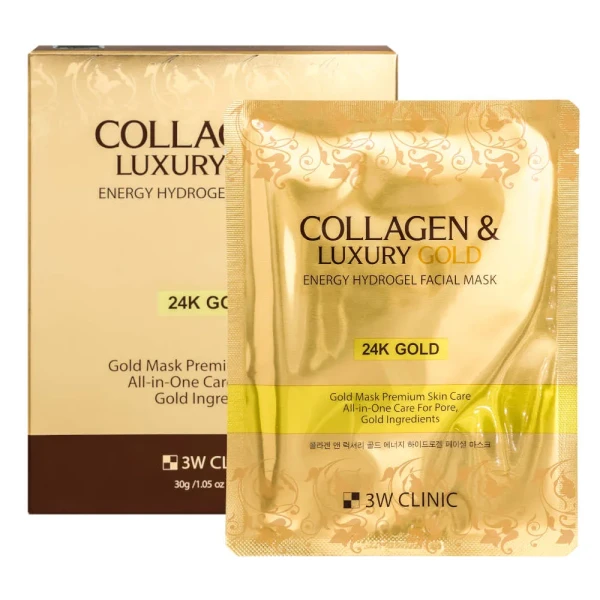 3W CLINIC Collagen & Luxury Gold Energy Hydrogel Facial Mask