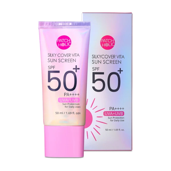 Patch Holic Silkycover Vita Sun Screen SPF50+ wygładzający krem przeciwsłoneczny do twarzy 50ml