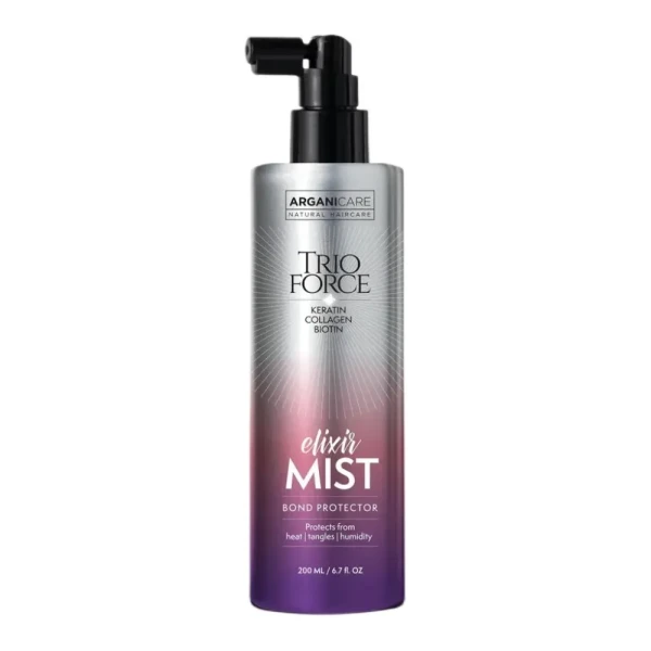 Arganicare Trio Force Elixir Mist ochronny spray do włosów z keratyną, kolagenem i biotyną 200ml