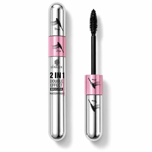 Luxelux Double Effect 2 in 1 wodoodporny tusz do rzęs 10ml
