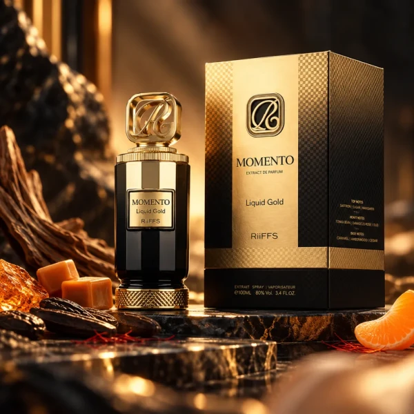 Riiffs Momento Liquid Gold ekstrakt perfum unisex opakowanie