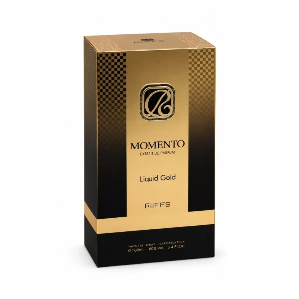 Riiffs Momento Liquid Gold ekstrakt perfum unisex 100ml opakowanie