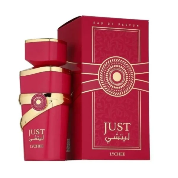 Fragrance World Just Lychee woda perfumowana dla kobiet 100ml opakowanie