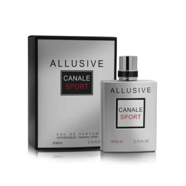 Fragrance World Allusive Canale Sport woda perfumowana dla mężczyzn 80ml opakowanie