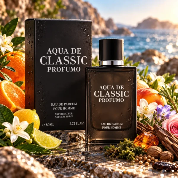 opakowanie Fragrance World Aqua De Classic Profumo woda perfumowana dla mężczyzn 80ml