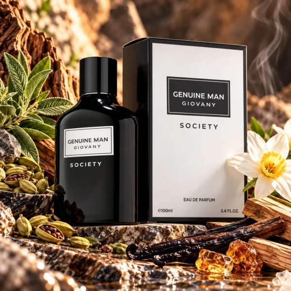 Fragrance World Giovany Genuine Man Society woda perfumowana dla mężczyzn 100ml opakowanie