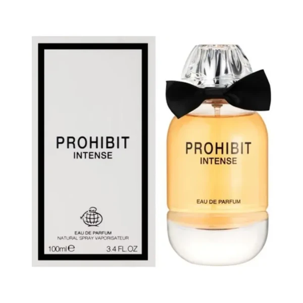 opakowanie Fragrance World Prohibit Intense woda perfumowana dla kobiet 100 ml
