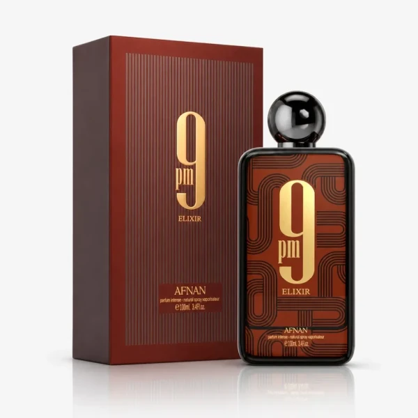 opakowanie Afnan 9PM Elixir ekstrakt perfum dla mężczyzn 100ml