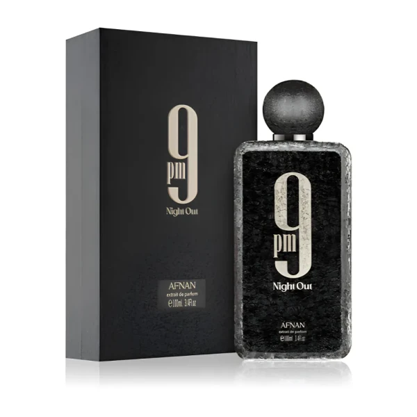 opakowanie Afnan 9PM Night Out ekstrakt perfum unisex 100ml